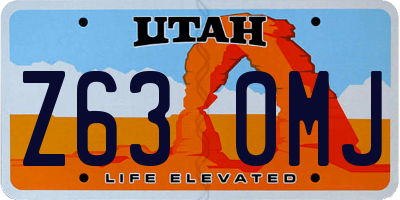 UT license plate Z630MJ
