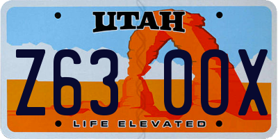 UT license plate Z630OX