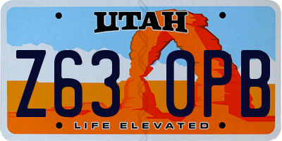 UT license plate Z630PB