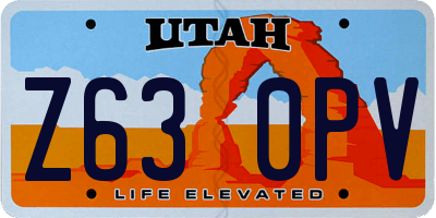 UT license plate Z630PV