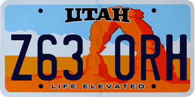 UT license plate Z630RH