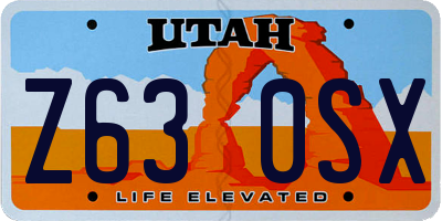 UT license plate Z630SX