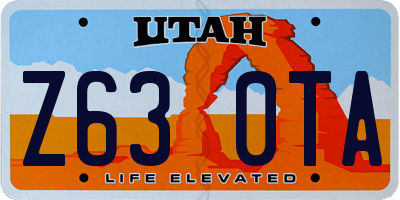 UT license plate Z630TA
