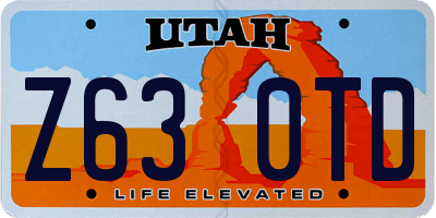 UT license plate Z630TD