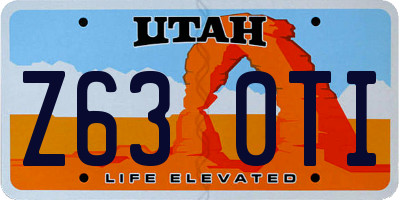 UT license plate Z630TI