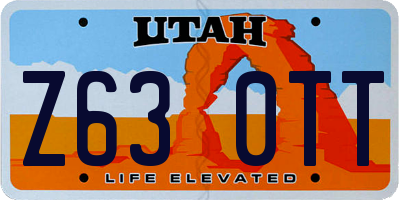 UT license plate Z630TT