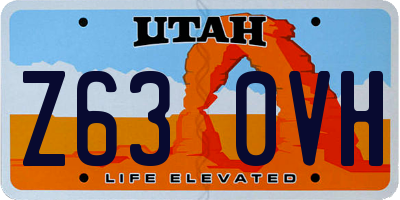 UT license plate Z630VH