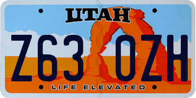 UT license plate Z630ZH