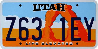 UT license plate Z631EY