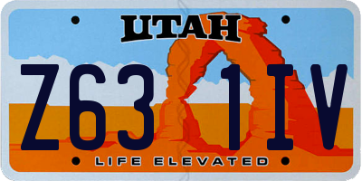UT license plate Z631IV