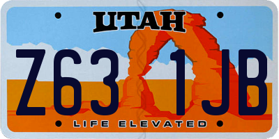 UT license plate Z631JB