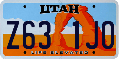UT license plate Z631JO