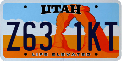 UT license plate Z631KT