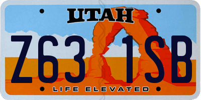 UT license plate Z631SB