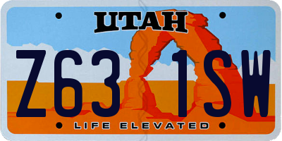 UT license plate Z631SW