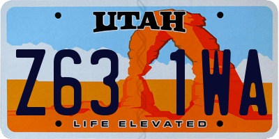 UT license plate Z631WA