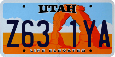 UT license plate Z631YA