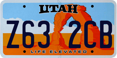 UT license plate Z632CB