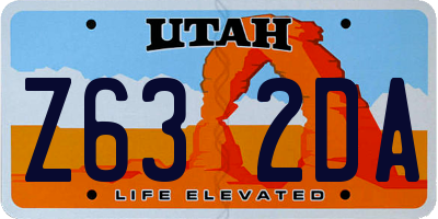 UT license plate Z632DA