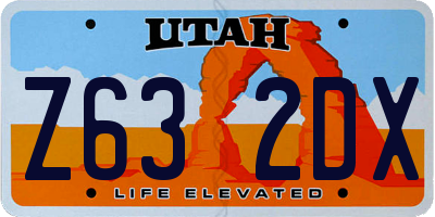 UT license plate Z632DX