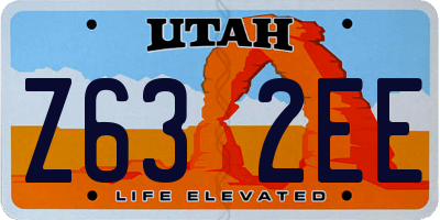 UT license plate Z632EE