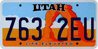 UT license plate Z632EU
