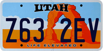 UT license plate Z632EV