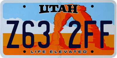 UT license plate Z632FF
