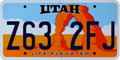 UT license plate Z632FJ