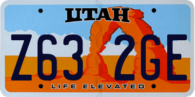 UT license plate Z632GE