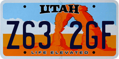 UT license plate Z632GF