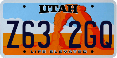 UT license plate Z632GQ