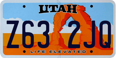UT license plate Z632JQ