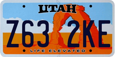UT license plate Z632KE