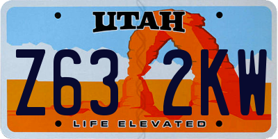 UT license plate Z632KW