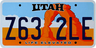 UT license plate Z632LE