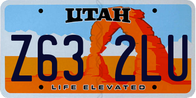 UT license plate Z632LU