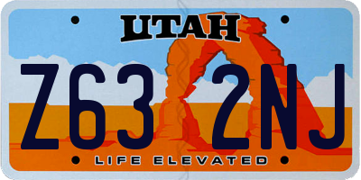 UT license plate Z632NJ