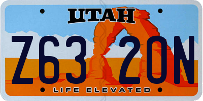 UT license plate Z632ON