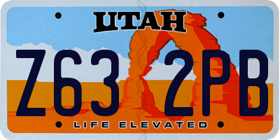 UT license plate Z632PB