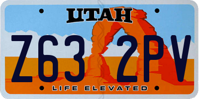 UT license plate Z632PV