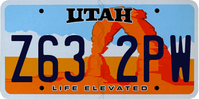 UT license plate Z632PW