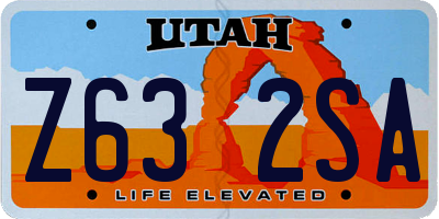 UT license plate Z632SA
