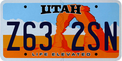 UT license plate Z632SN