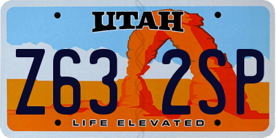 UT license plate Z632SP