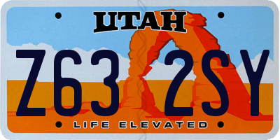 UT license plate Z632SY