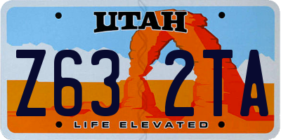 UT license plate Z632TA