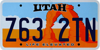 UT license plate Z632TN