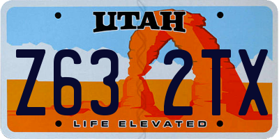 UT license plate Z632TX