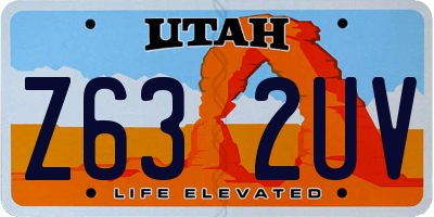 UT license plate Z632UV